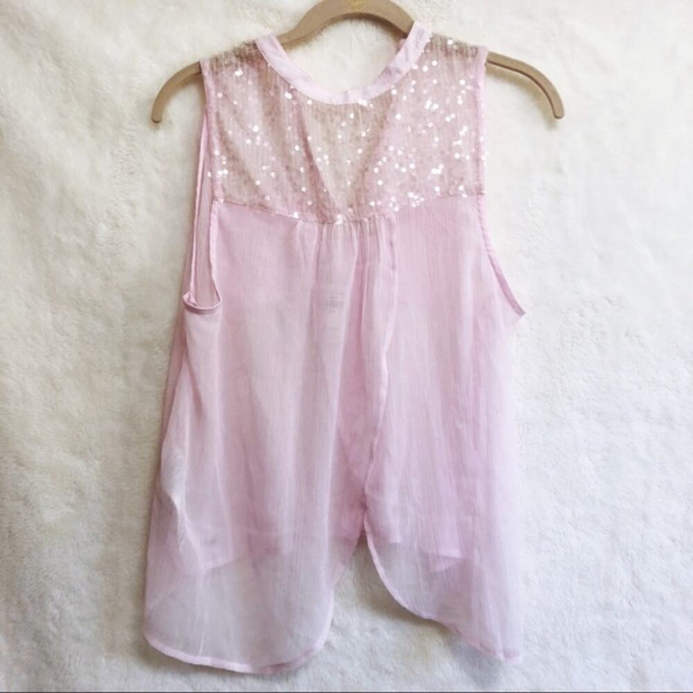 Hollister Pink Sequined Transparent Tank Top - Picture 3 of 8